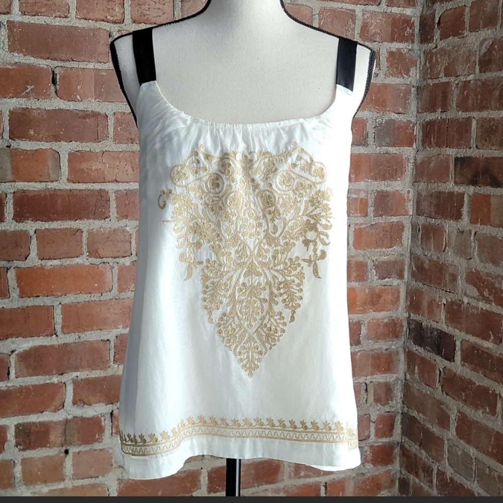 Anthropologie Floreat sleeveless cotton silk tunic